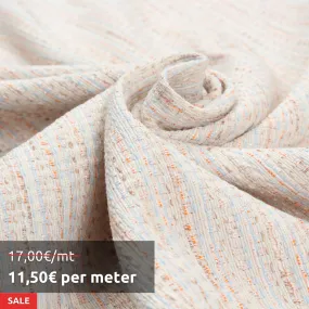 13 Mts Roll - Cotton Blend Tweed Jacquard with Lurex Yarn - OFFER: 11,50€/Mt