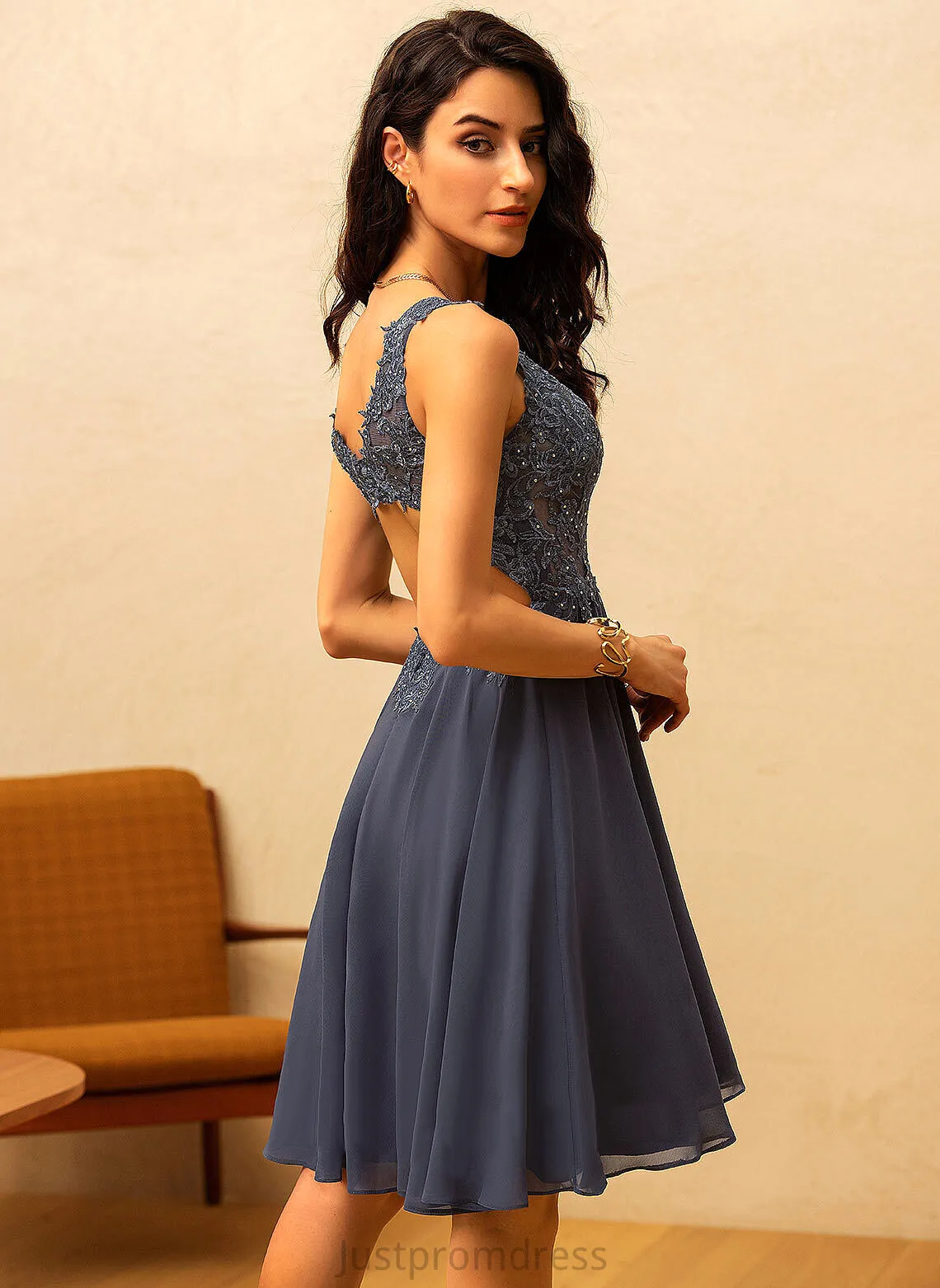 A-line Casey Formal Dresses V-Neck Dresses Chiffon