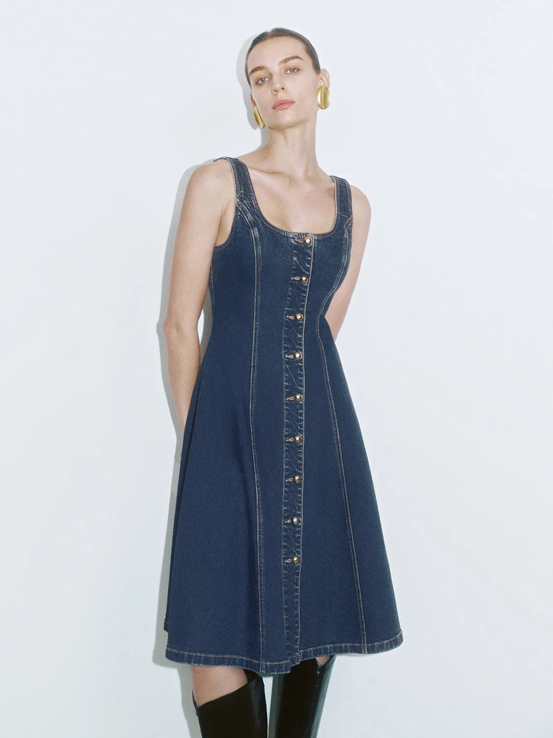 A-Line Denim Dresses