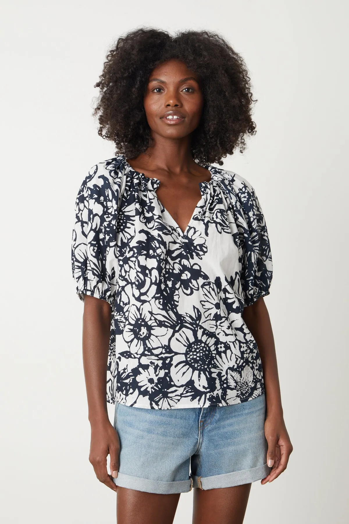 ANGELA PRINTED BOHO TOP