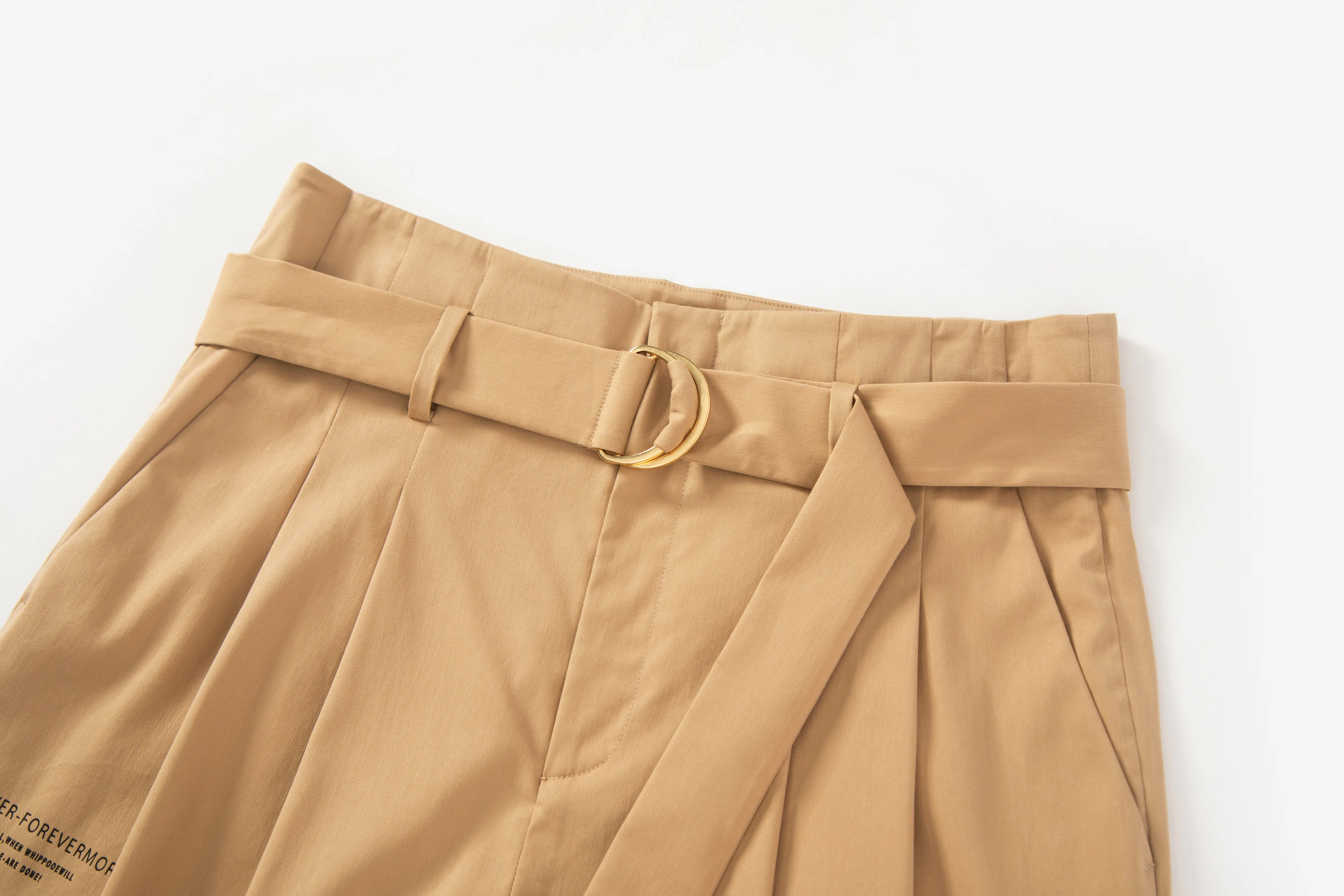 Beige High Waisted Trousers