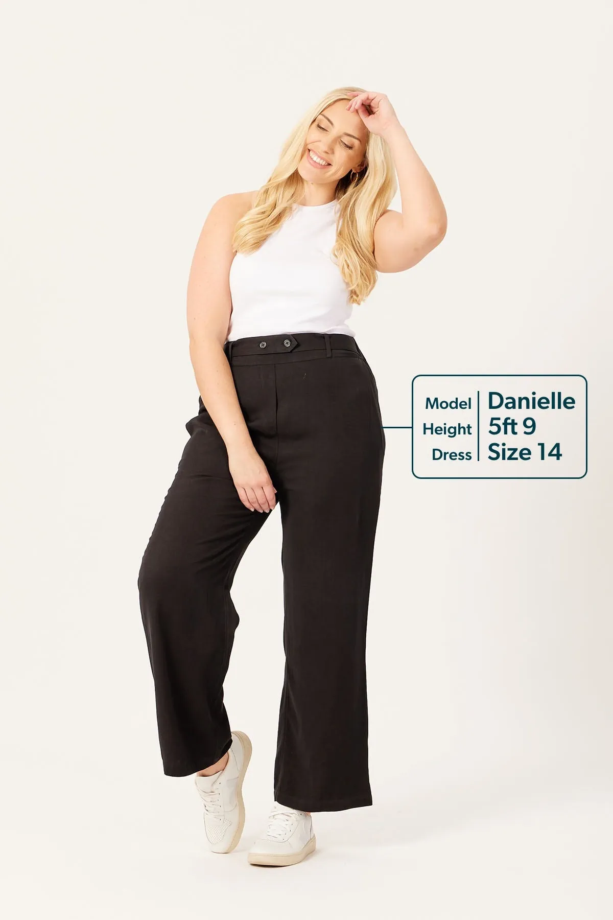 Beth - High Waisted Trouser - Black