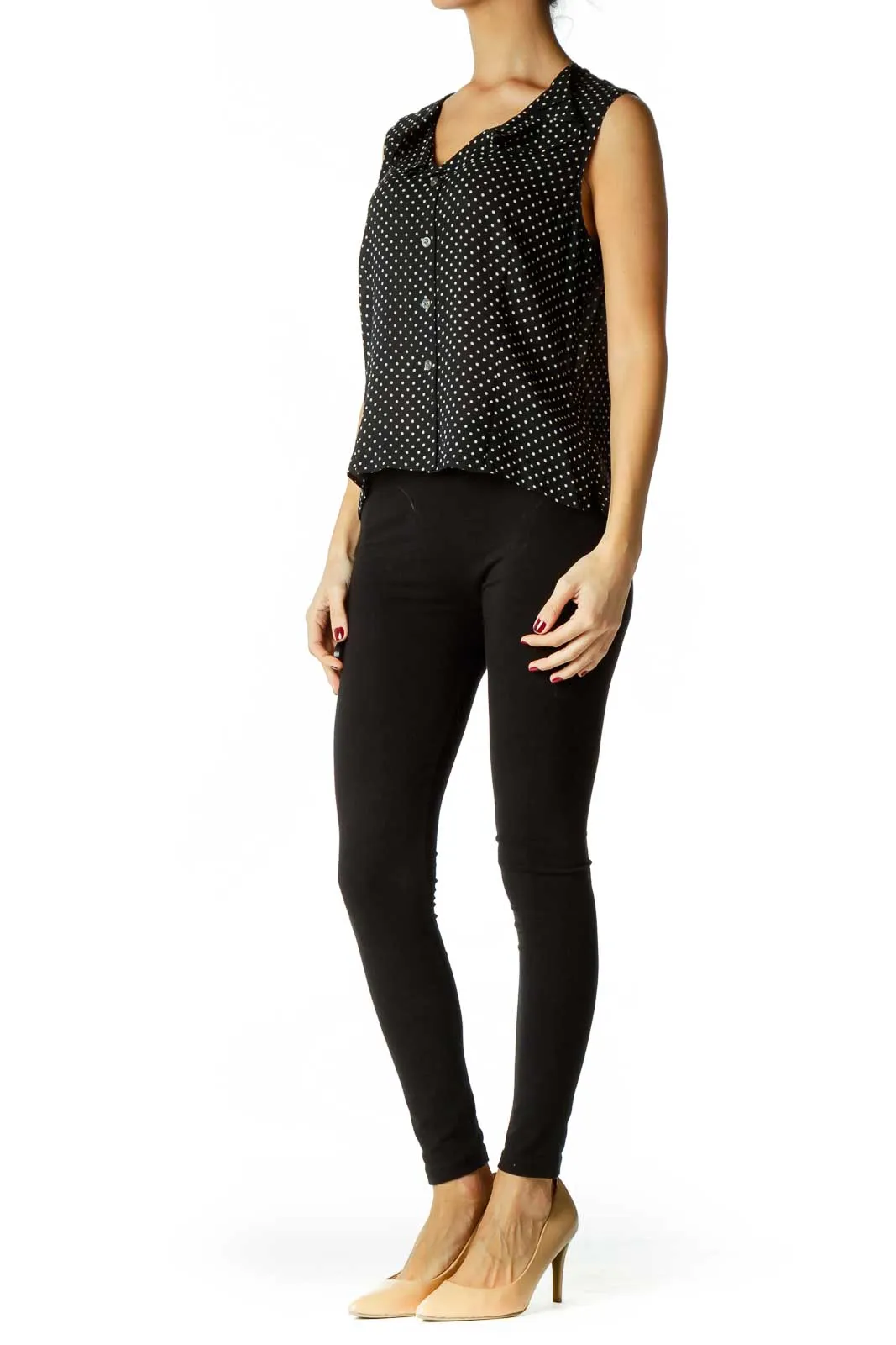 Black Cream Polka Dot Blouse