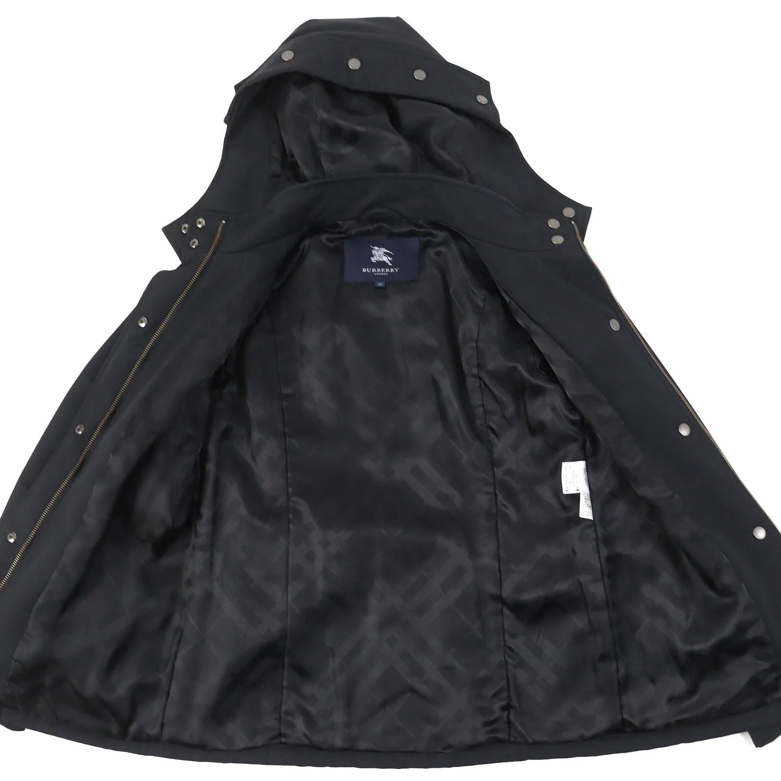 Burberry Nylon Wool Hooded Padded Short Coat