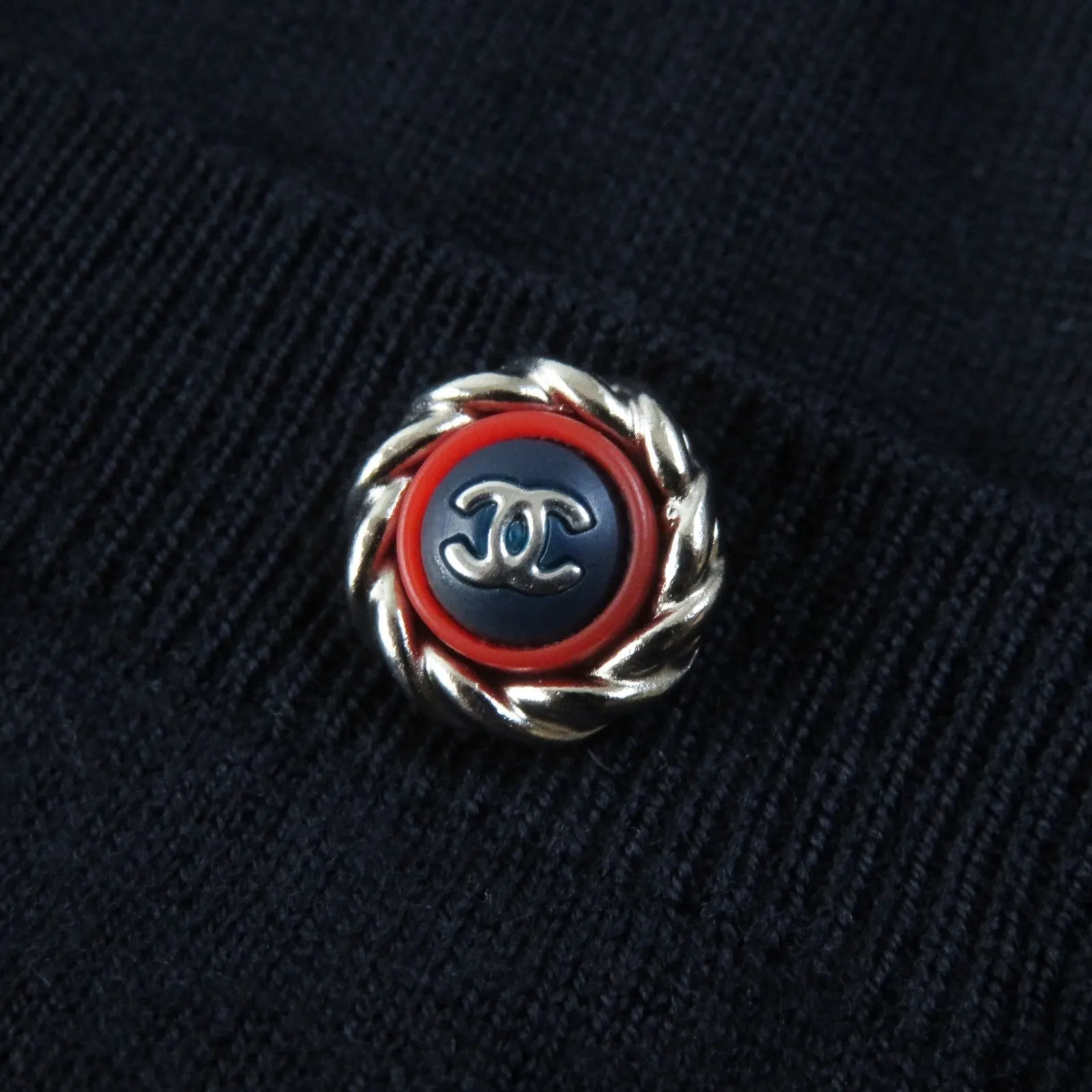 Chanel Wool Turtleneck with Pocket and COCO Mark Button