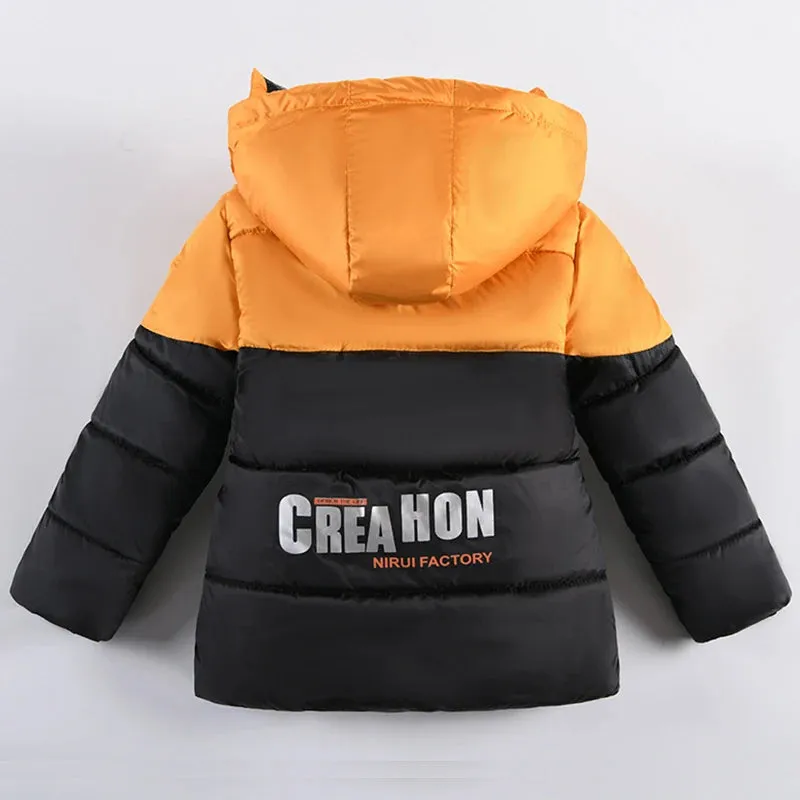 Cold Winter Boys Jacket For Children Coats Kids Warm Hooded Outwear Thick Fleece Coat For Baby Boy Clothes Costume 2 3 4 5 6 Y