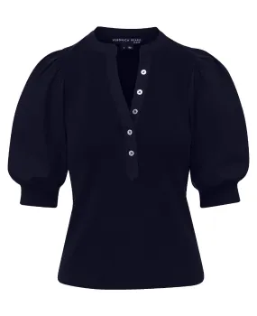 Coralee Puff Sleeve Top Navy