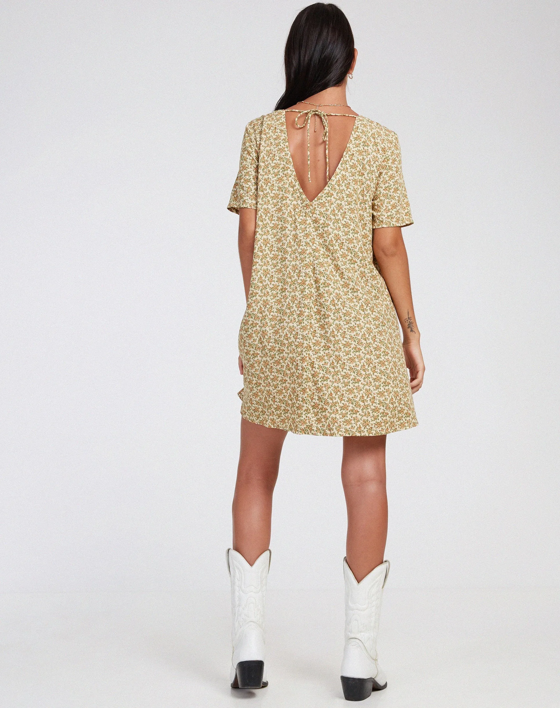 Crosena Mini Dress in Washed Ditsy