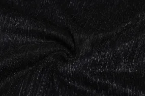 Dark Blue Pleated Lurex Knit Fabric