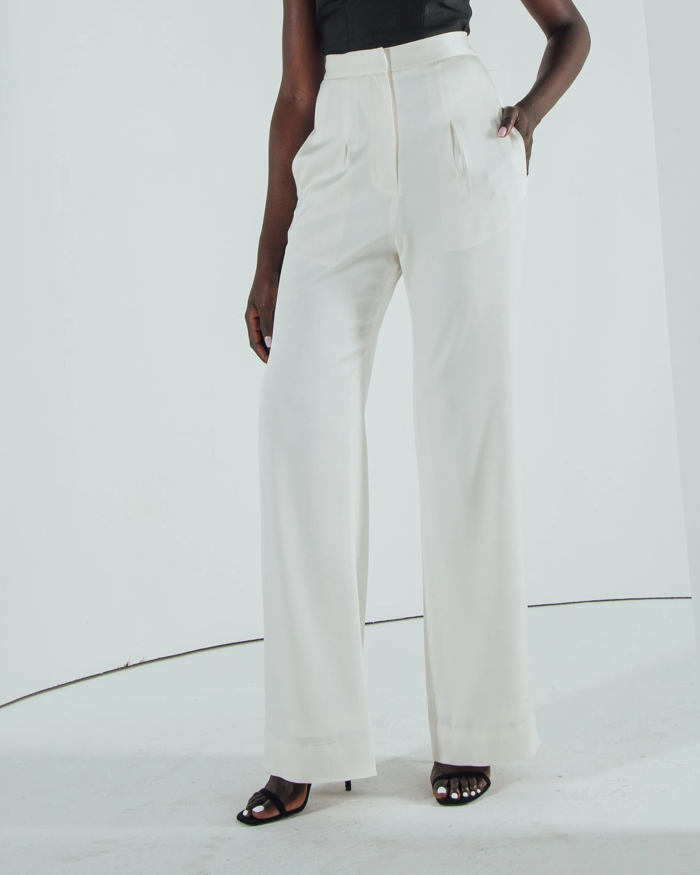 Essentials High Waisted Crepe Trousers