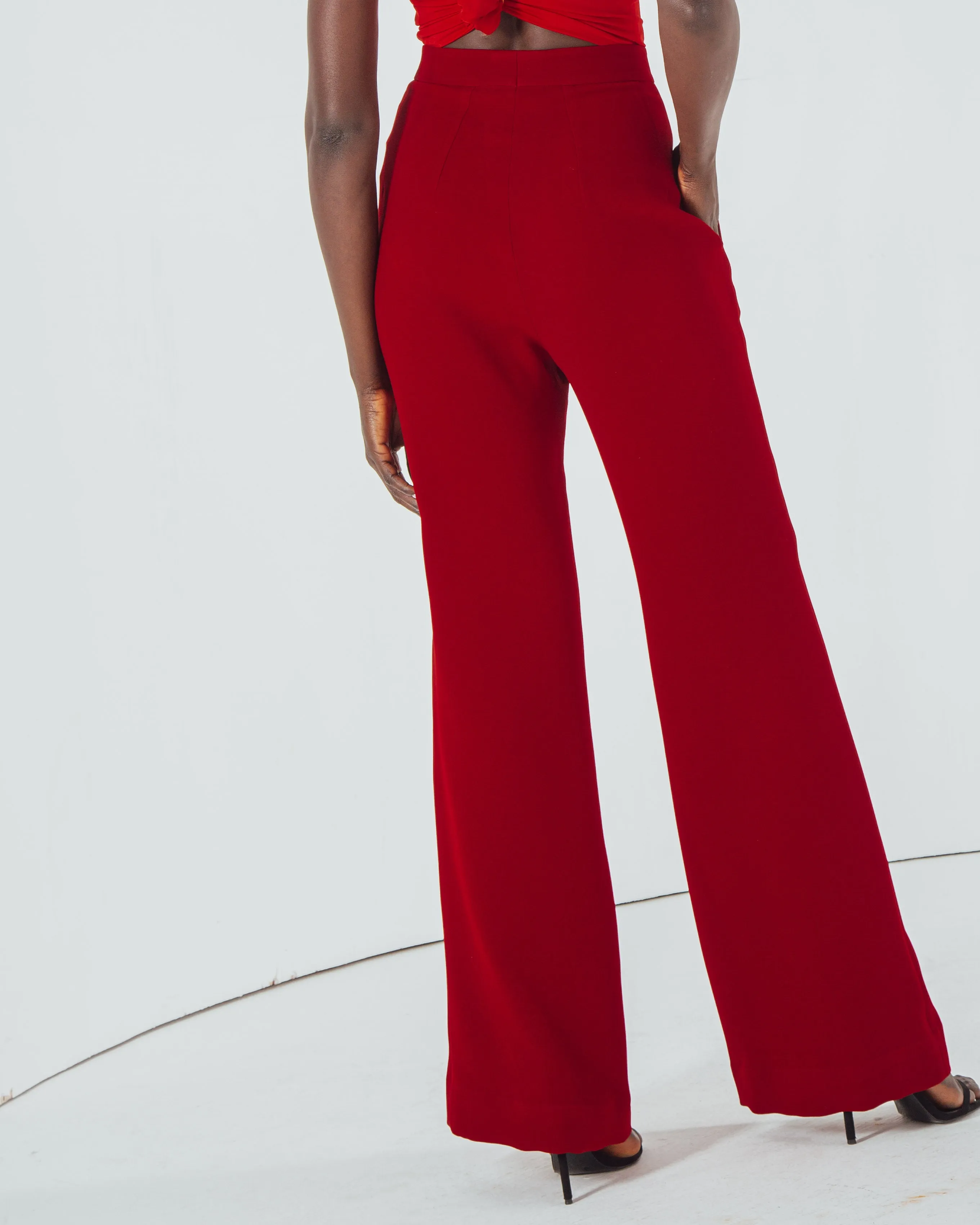 Essentials High Waisted Crepe Trousers