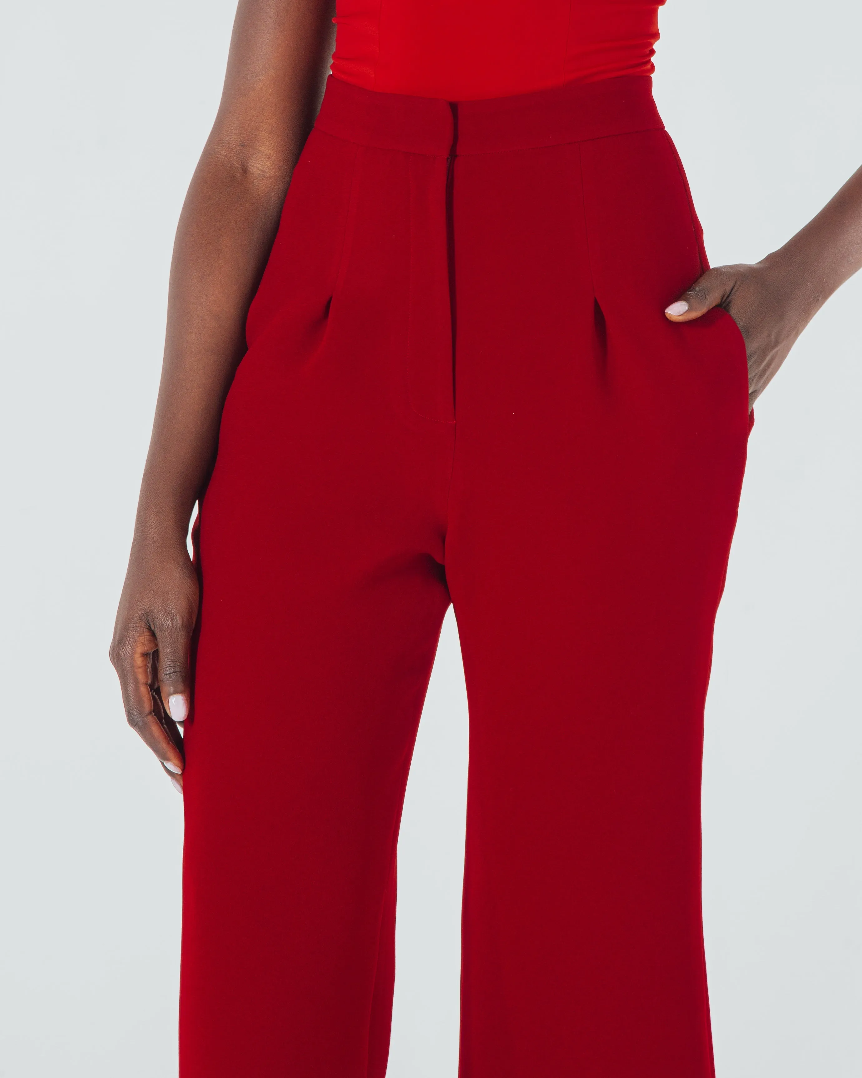 Essentials High Waisted Crepe Trousers