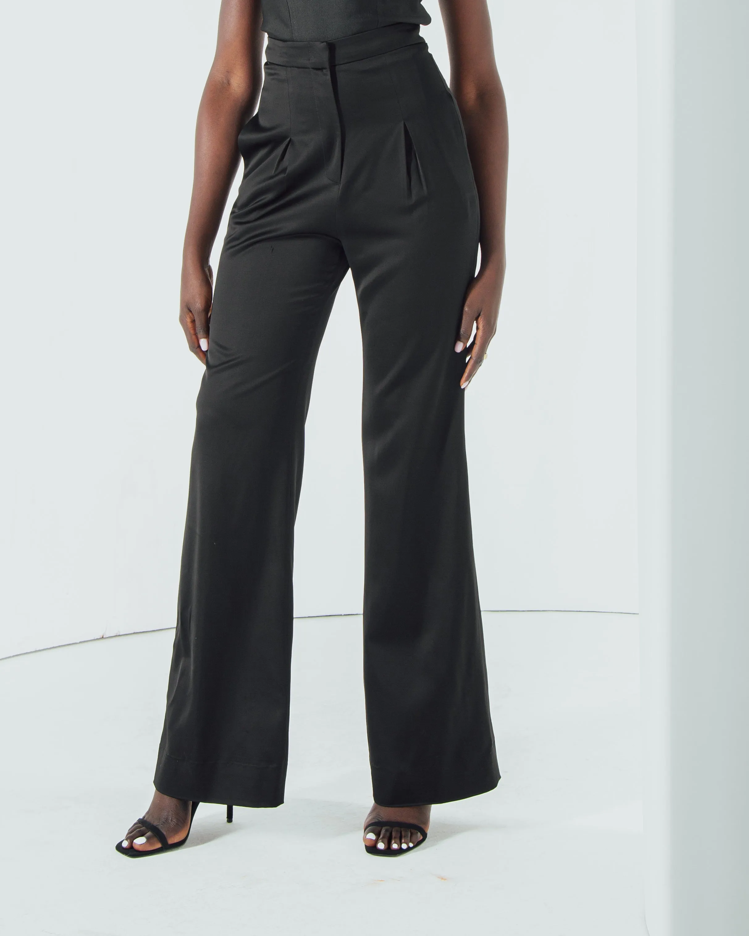 Essentials High Waisted Crepe Trousers