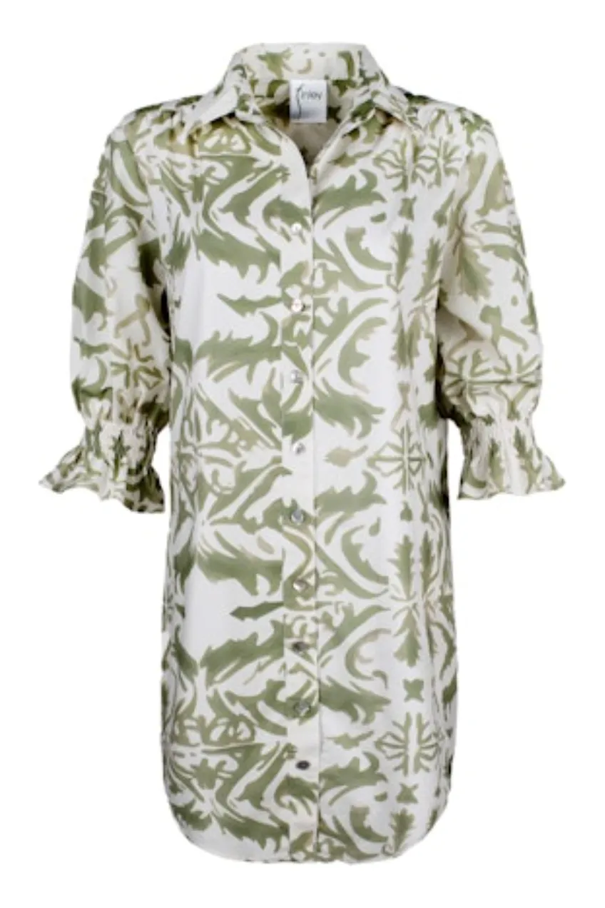 Finley Shirts Miller Tile Print Dress 3486064T | Sage 310