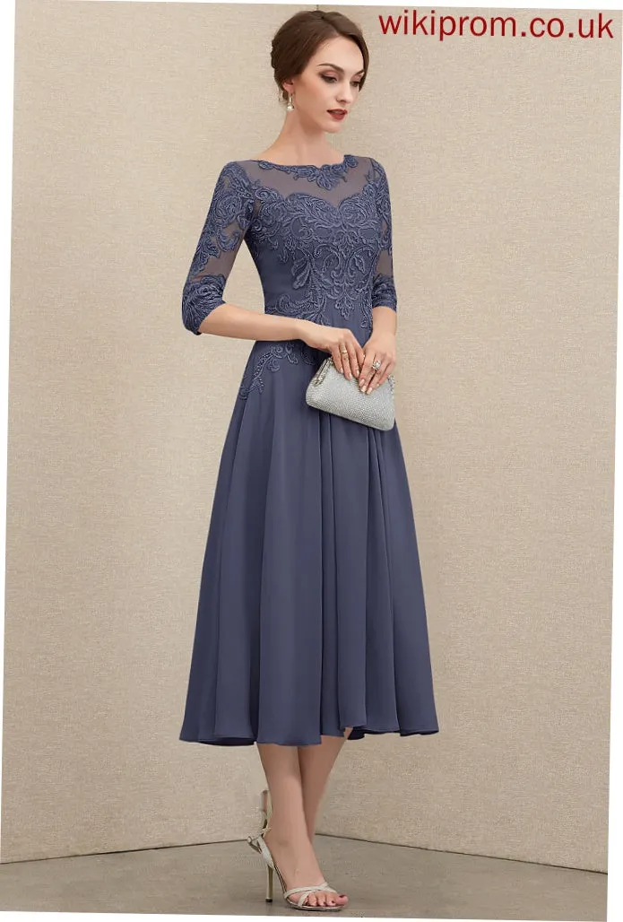 Formal Dresses Lace A-line Round Dresses Chiffon Jada Neck