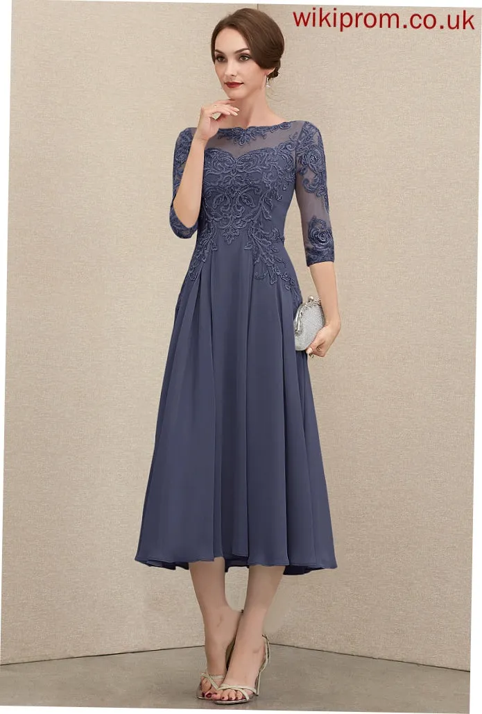 Formal Dresses Lace A-line Round Dresses Chiffon Jada Neck