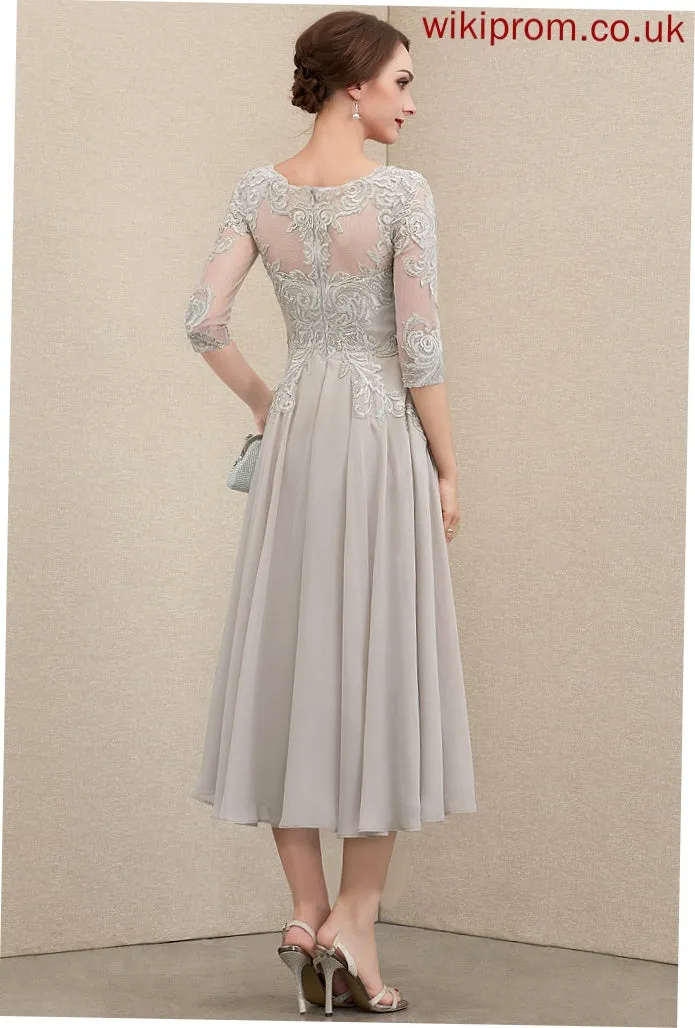 Formal Dresses Lace A-line Round Dresses Chiffon Jada Neck