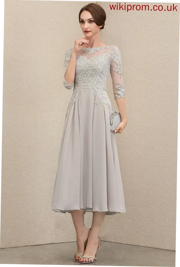 Formal Dresses Lace A-line Round Dresses Chiffon Jada Neck