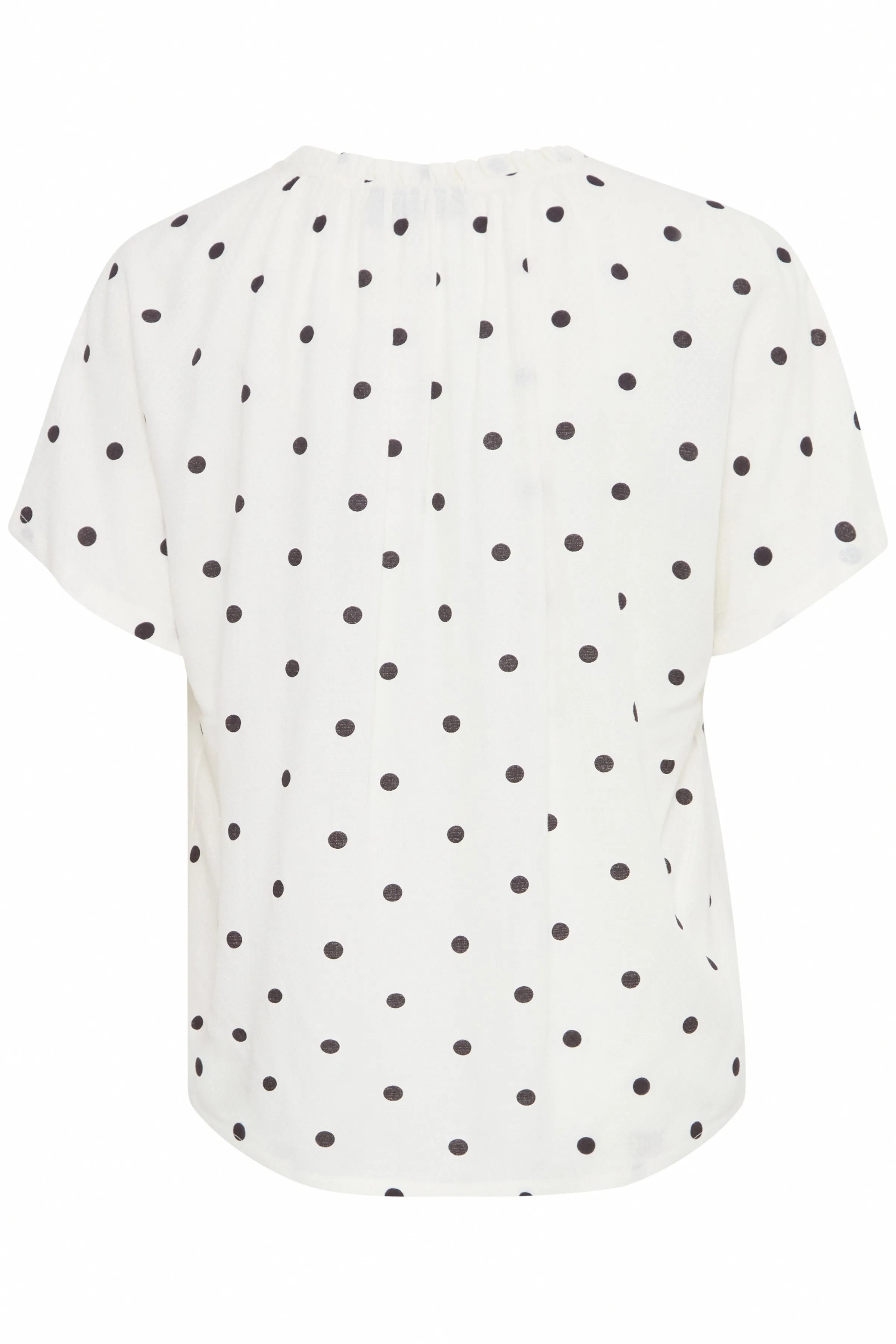 Fransa Polka Dot Short Sleeve blouse Black White 20613491 1