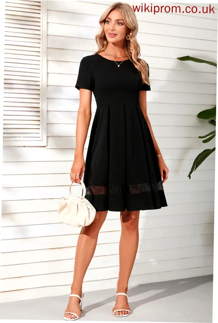 Giovanna Short Club Dresses Cotton A-line Neck Round Blends Sleeves Dresses Casual Mini