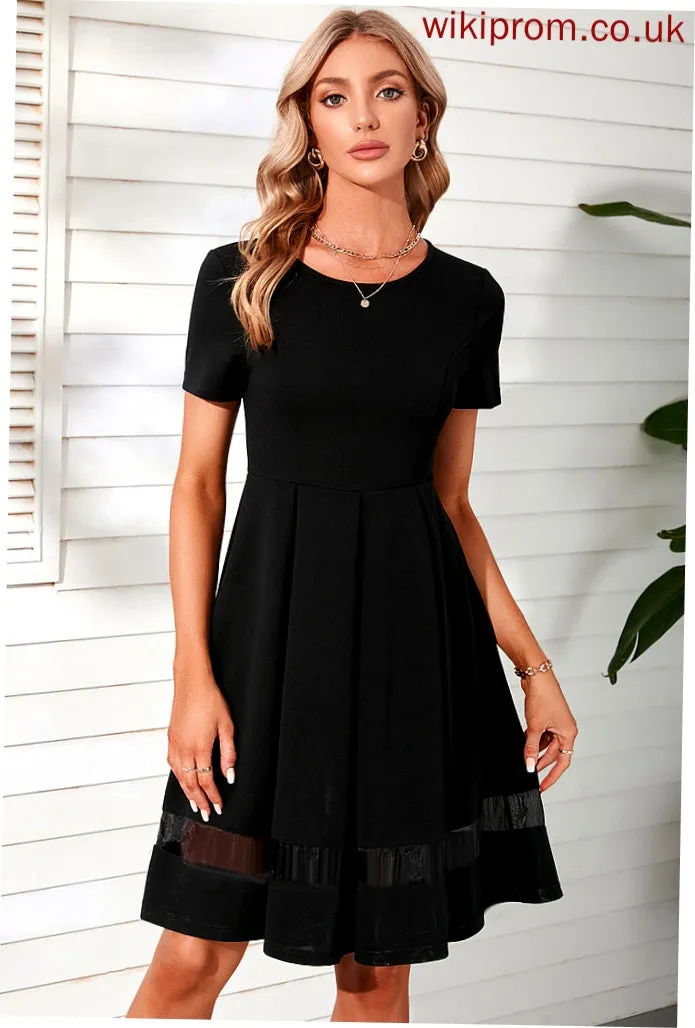 Giovanna Short Club Dresses Cotton A-line Neck Round Blends Sleeves Dresses Casual Mini