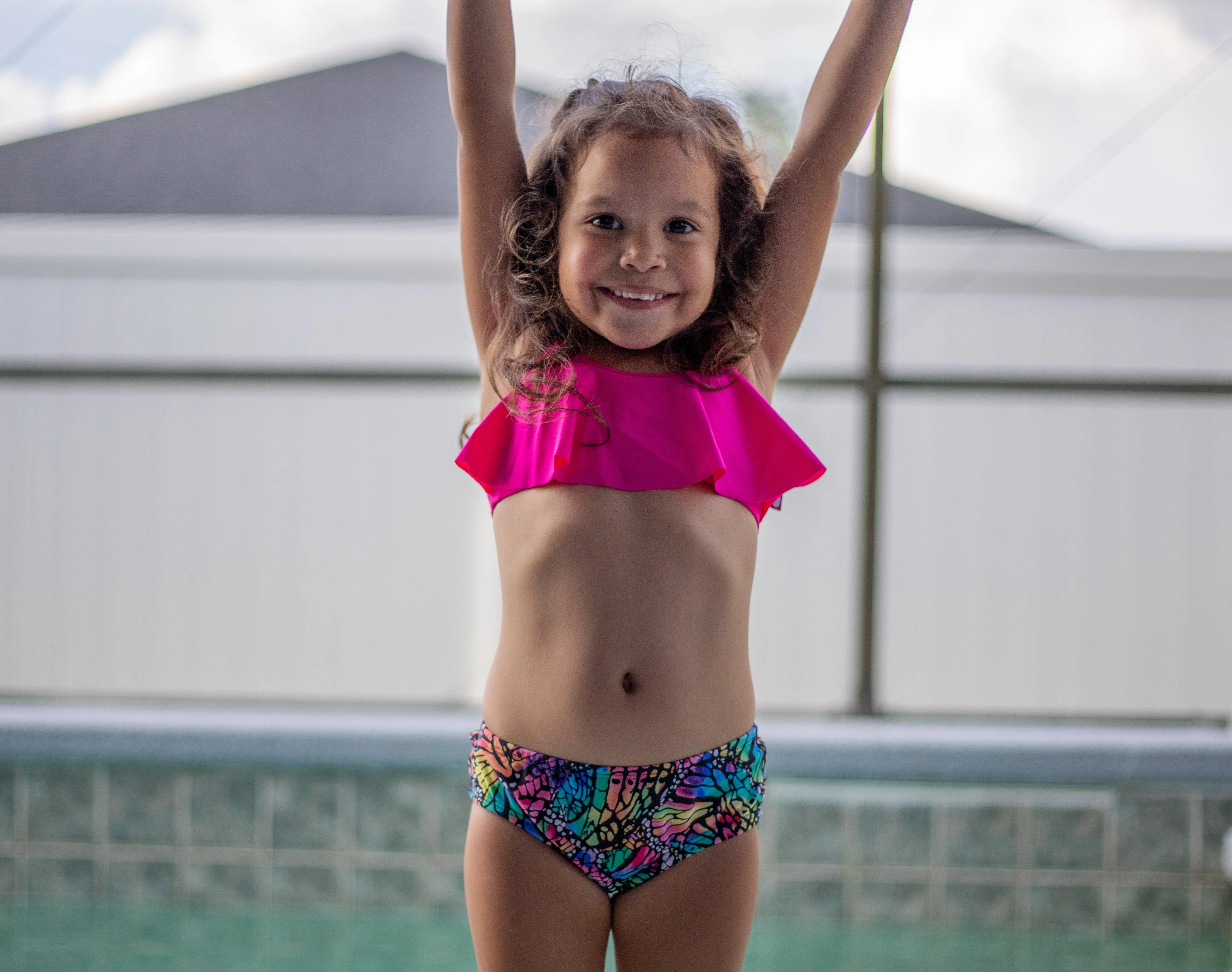 Girls UPF 50  Printed Swim Briefs  | Butterfly Wings