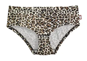 Girls UPF 50  Printed Swim Briefs  | Leopard