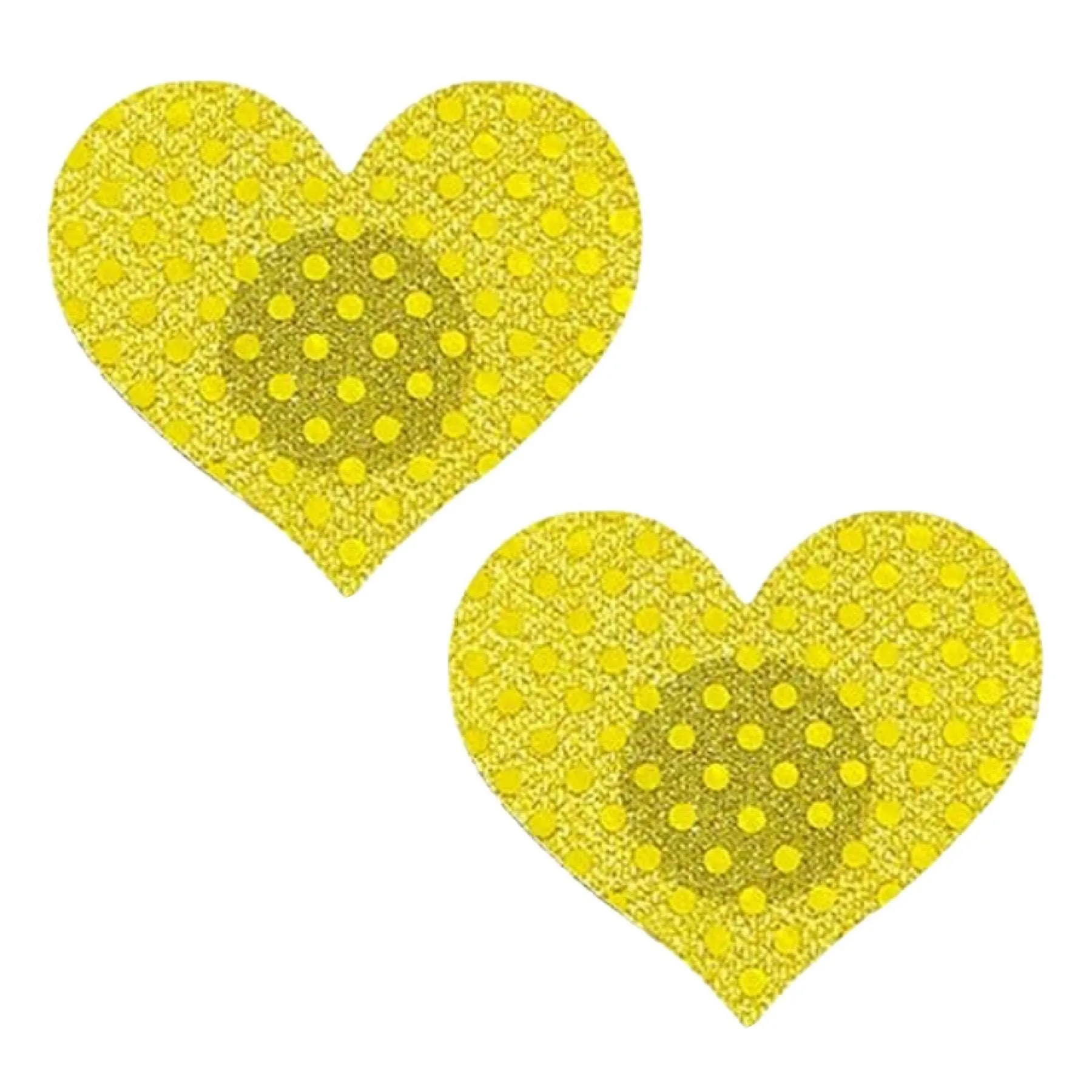 Gold Lace Polka Dot Heart Breast Petal Pasties