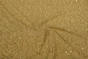 Golden Pleated Lurex Knit Fabric