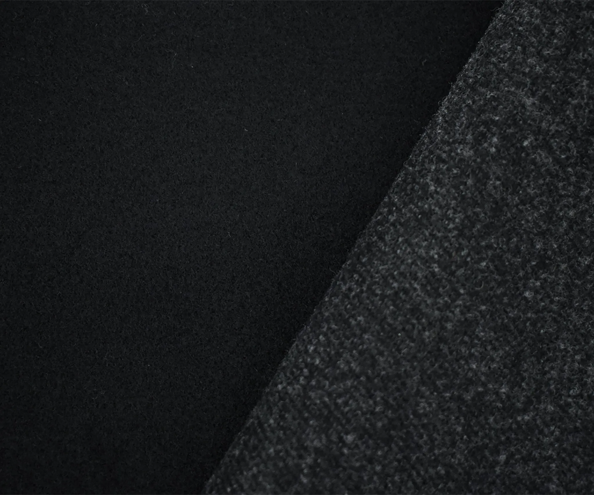 Gray-Black Wool Texture-Solid Double Sided Coating Woven Fabric