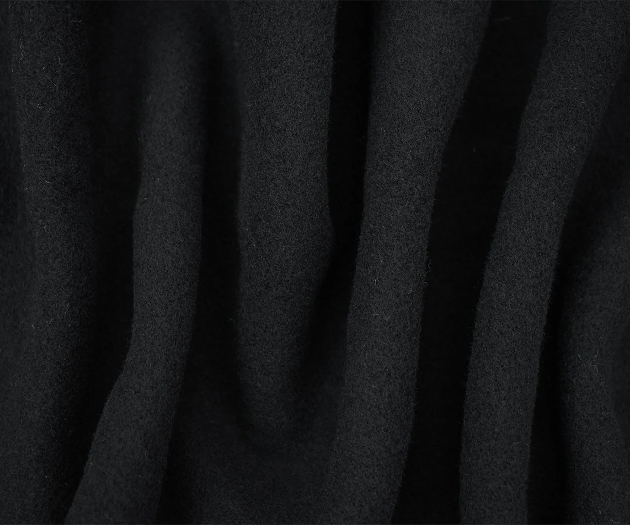 Gray-Black Wool Texture-Solid Double Sided Coating Woven Fabric