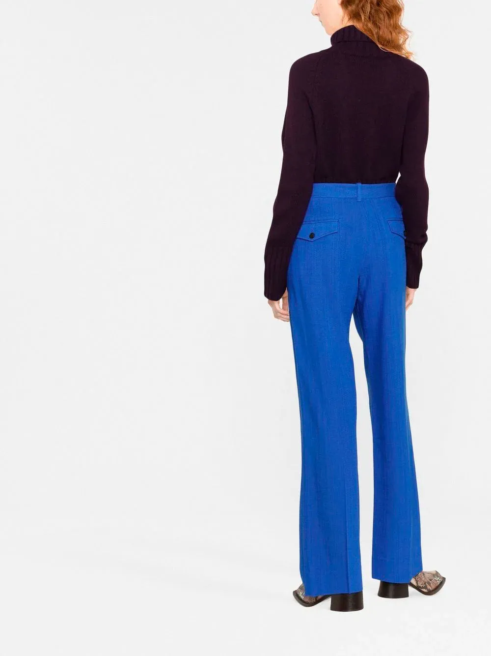 High-waisted straight trousers