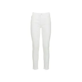 Imperfect White High-Waisted Slim Denim Trousers