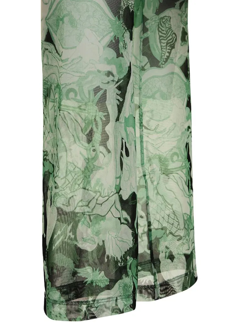 Marco Rambaldi - Second Skin Wide Leg Trousers: Green Collage