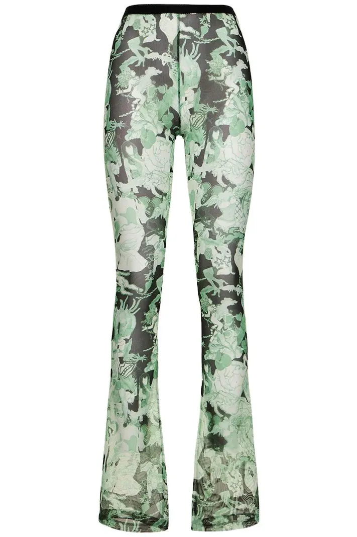 Marco Rambaldi - Second Skin Wide Leg Trousers: Green Collage