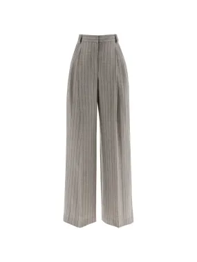 Mouliné Chalk Stripe Wool Trousers