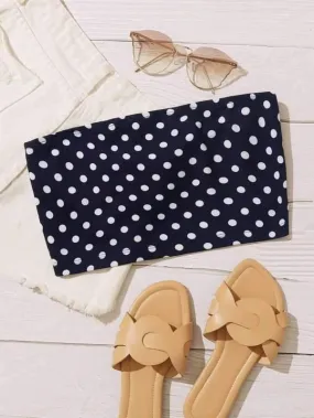 Polka Dot Crop Tube Top