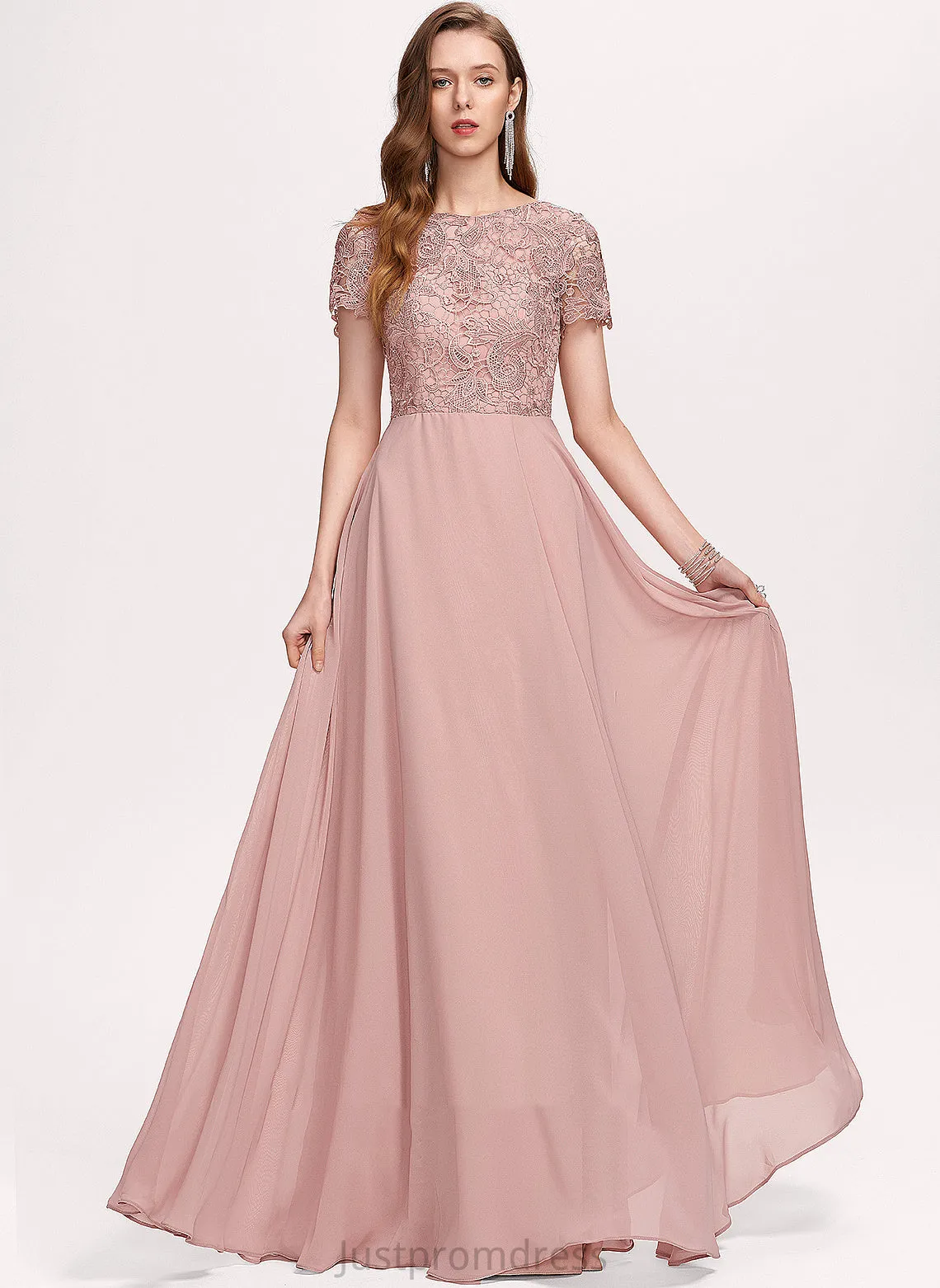 Round Neck Chiffon Dresses Briana A-line Formal Dresses