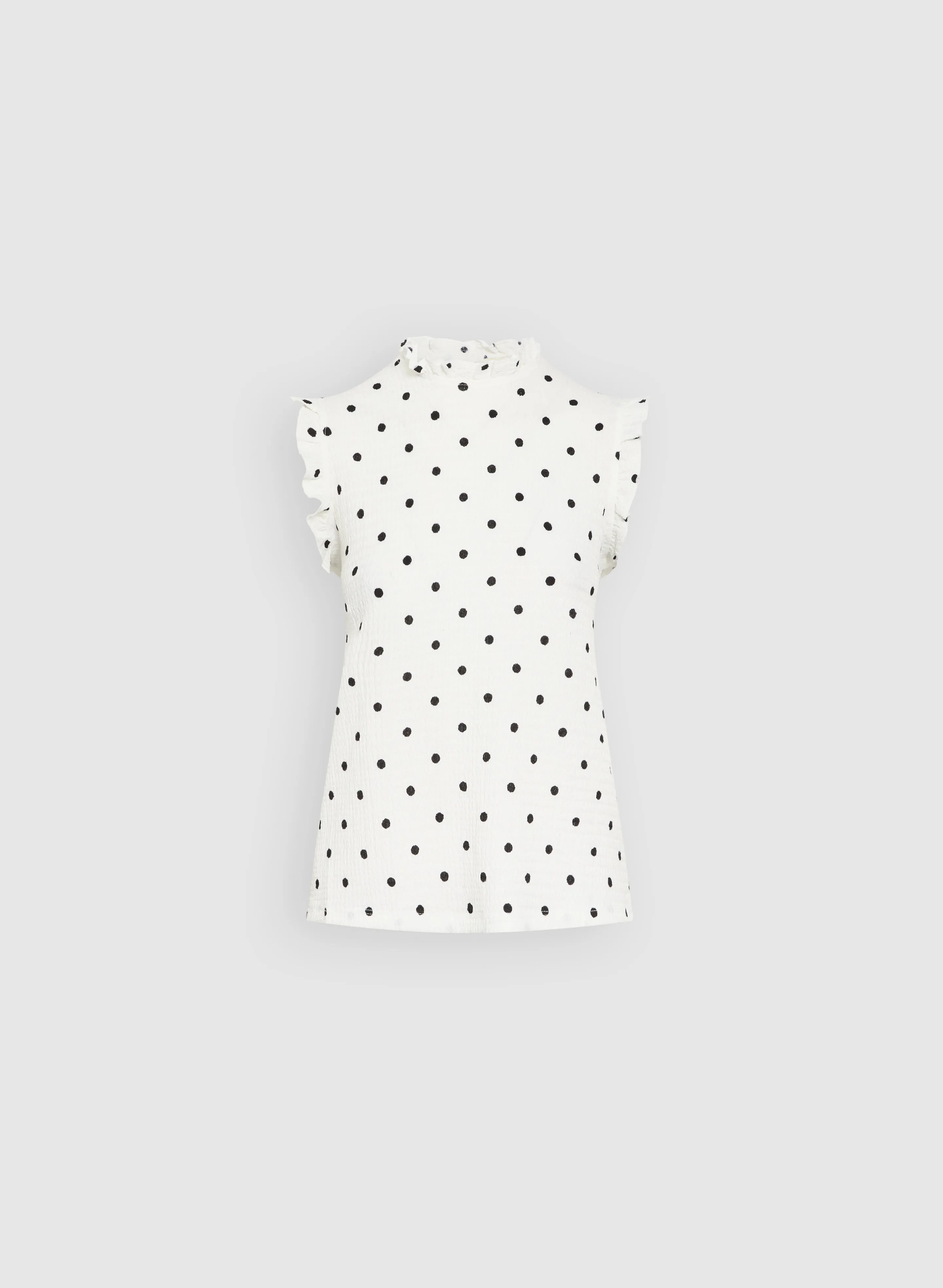 Sleeveless Polka Dot Print Top