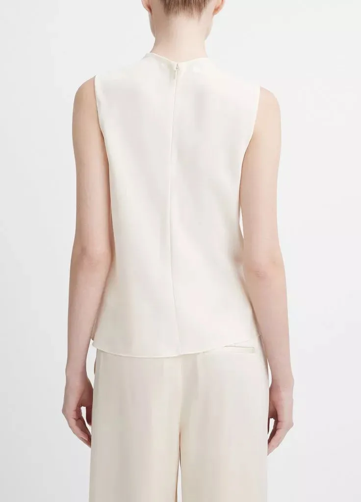 Stretch-Silk Draped Sleeveless Blouse - Chiffon