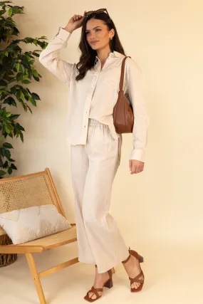 Tokyo Linen Blend High Waisted Trousers