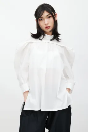 White Puffed Sleeve Shirt